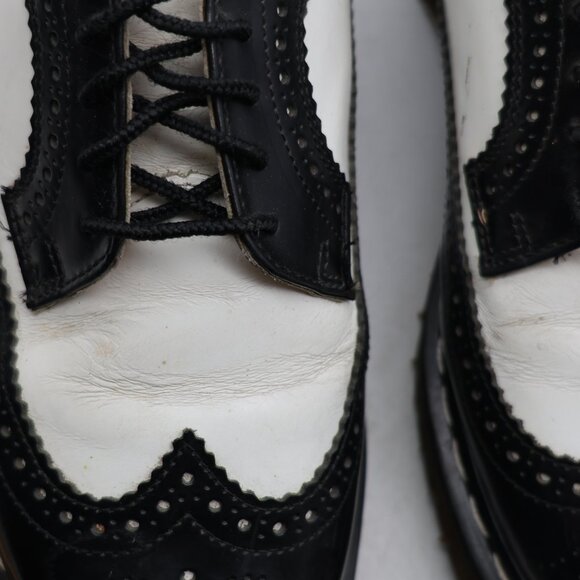 Doc Dr Marten Wingtip 3989 Men's UK 6 US 7 Bex Brogues Black & White England - Picture 12 of 16